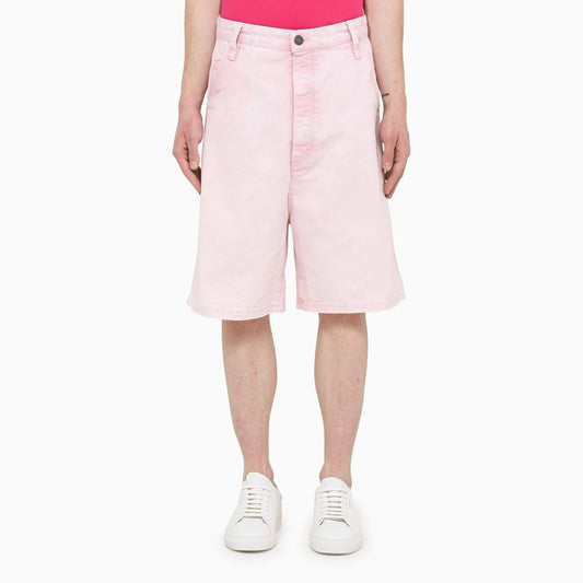 Pale pink denim bermuda shorts
