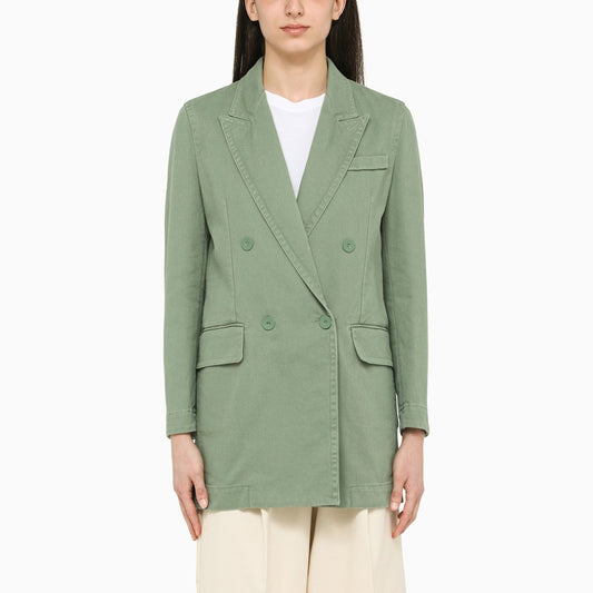 Sage cotton double-breasted jacket
