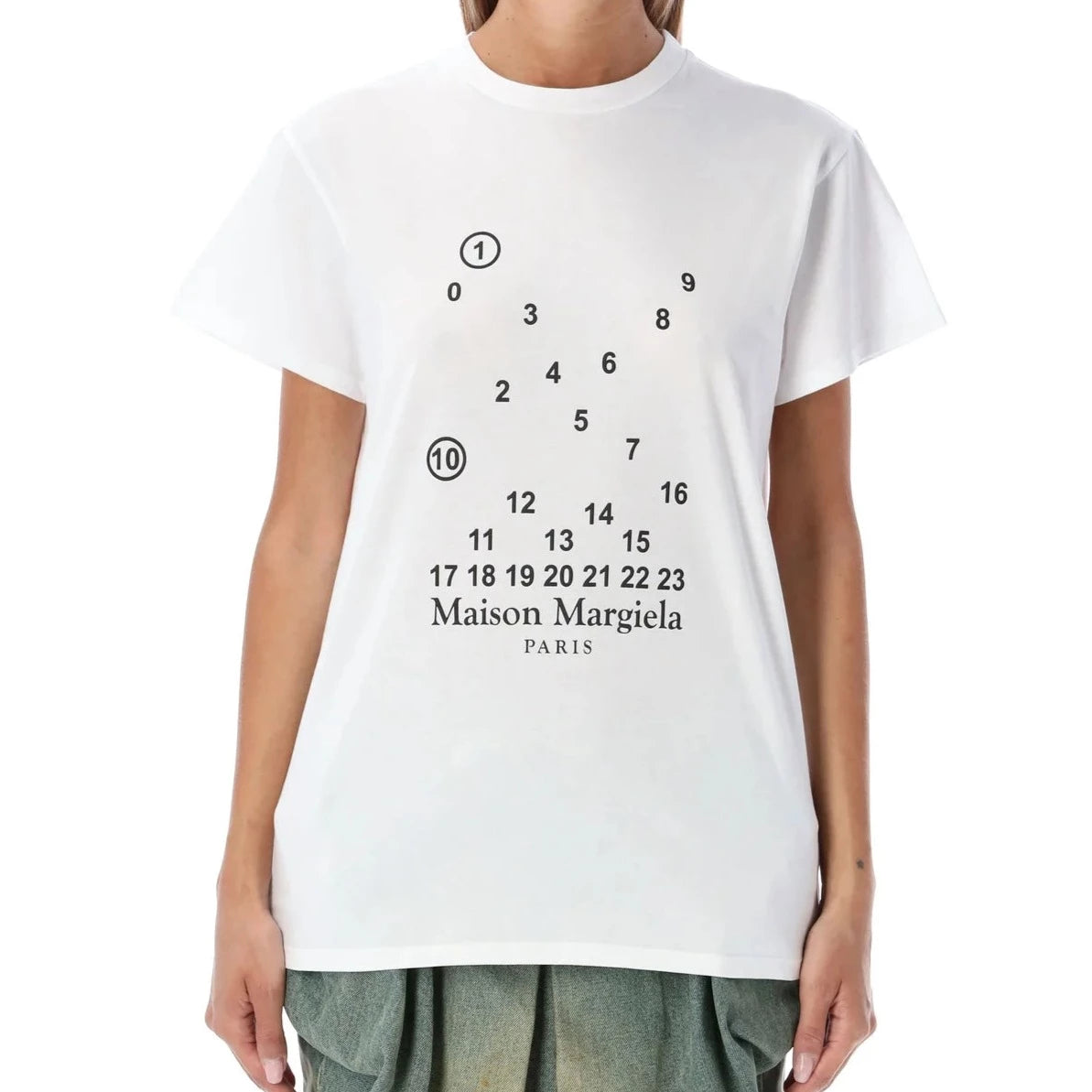 d.code - MAISON MARGIELA｜ナンバーロゴプリント Tシャツ｜ ホワイト